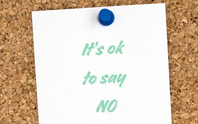 It's okay to say no, post-it note