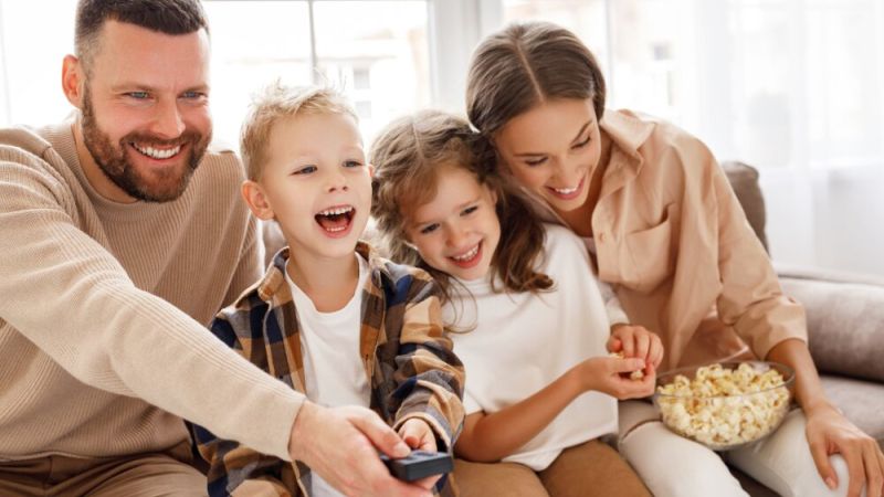 Family laughing