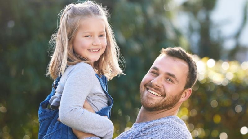 Dad with young daughter