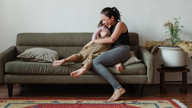 Mum and Child on sofa