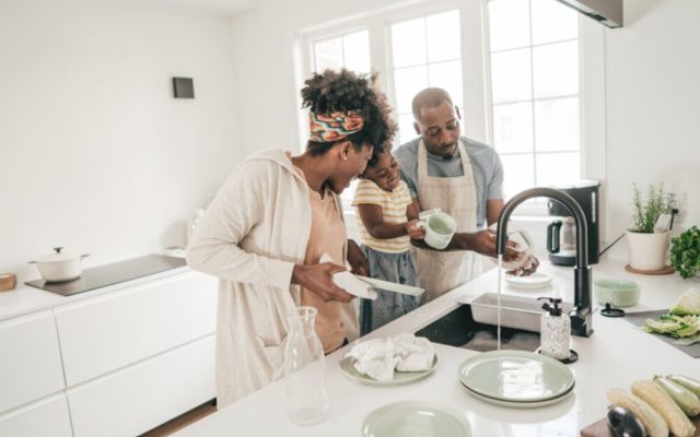 Family in the kitchen
