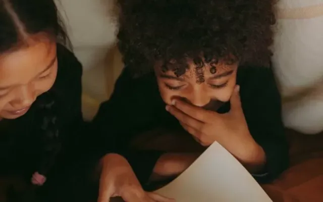 Kids reading book