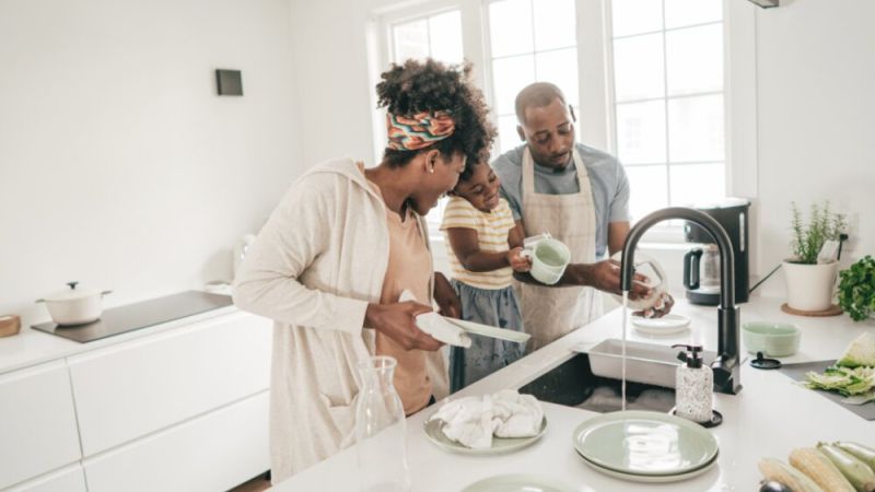 Family in the kitchen