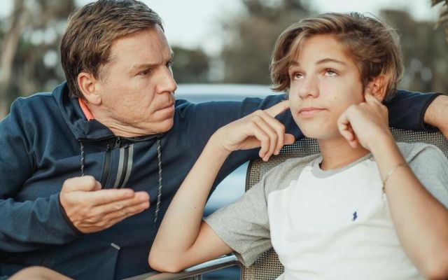 Dad with naughty son